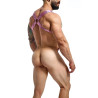 MOB Eroticwear Harnais Cross Cockring Dngeon Rose